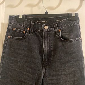 Denim Forum Aritzia Coco High Rise Wide Leg Jeans - Black 33L